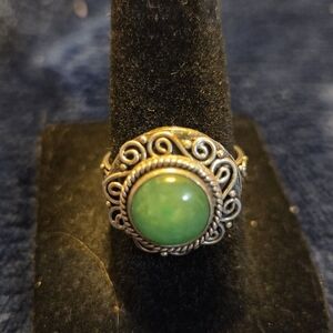 Vintage Sterling Silver With Beautiful Jade